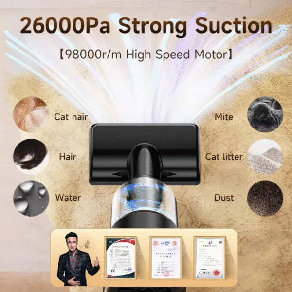 7 in 1 Cordless Car Vacuum Cleaner 26000Pa Blower vacuum cleaner Handheld Vacuum Cleaner mini Blower Vacuum - Image 2