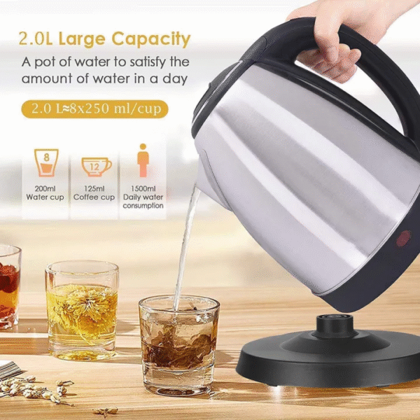 [MALAYSIA 3 PIN PLUG] 2Lit Stainless Steel Electric Kettle Heat Automatic Cut Off Jug Kettle Boil Hot Cerek Air Panas - Image 3
