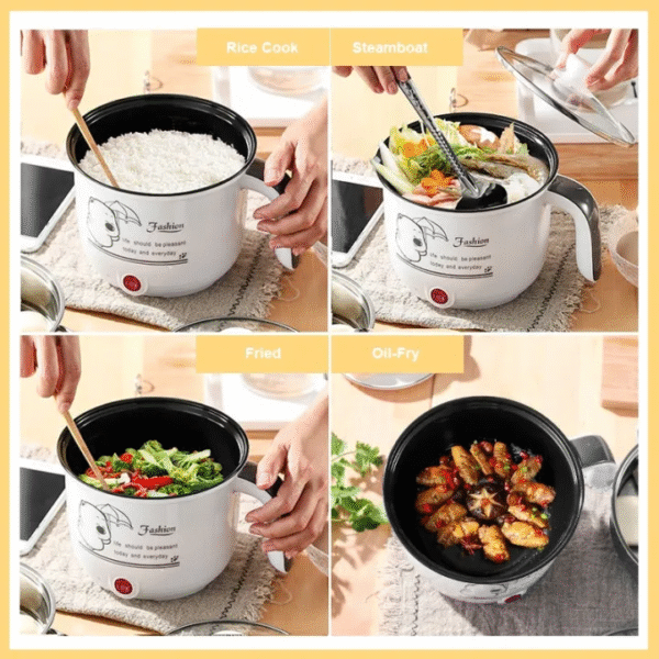 1.8L Non Stick Electric Pot /Mini Rice Cooker With Steamer Frying Pan Electric Cooker Cooking Pot Periuk Nasi - Image 4