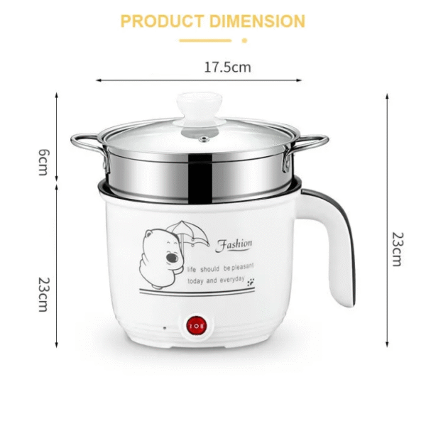 1.8L Non Stick Electric Pot /Mini Rice Cooker With Steamer Frying Pan Electric Cooker Cooking Pot Periuk Nasi - Image 2