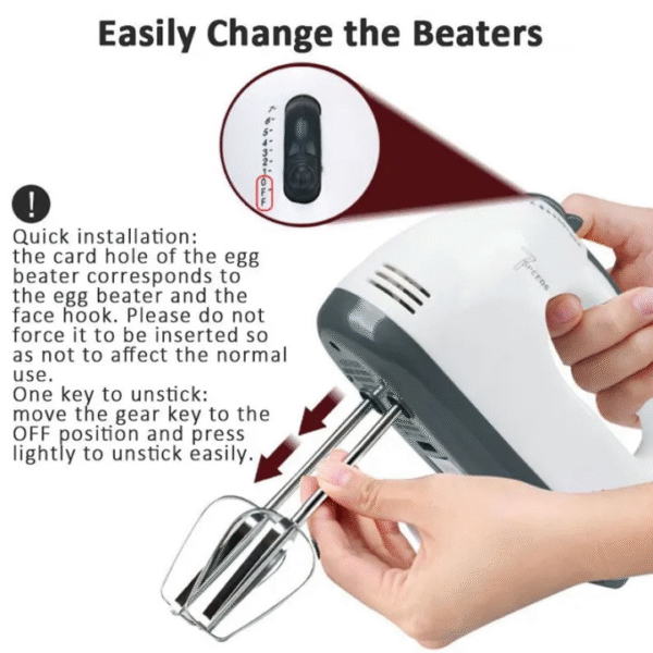 7 Speed Mini Electric Hand Mixer Egg Beater Handheld For Baking Cake Cream Whisk Food Dough Tepung Pengadun Mesin - Image 3